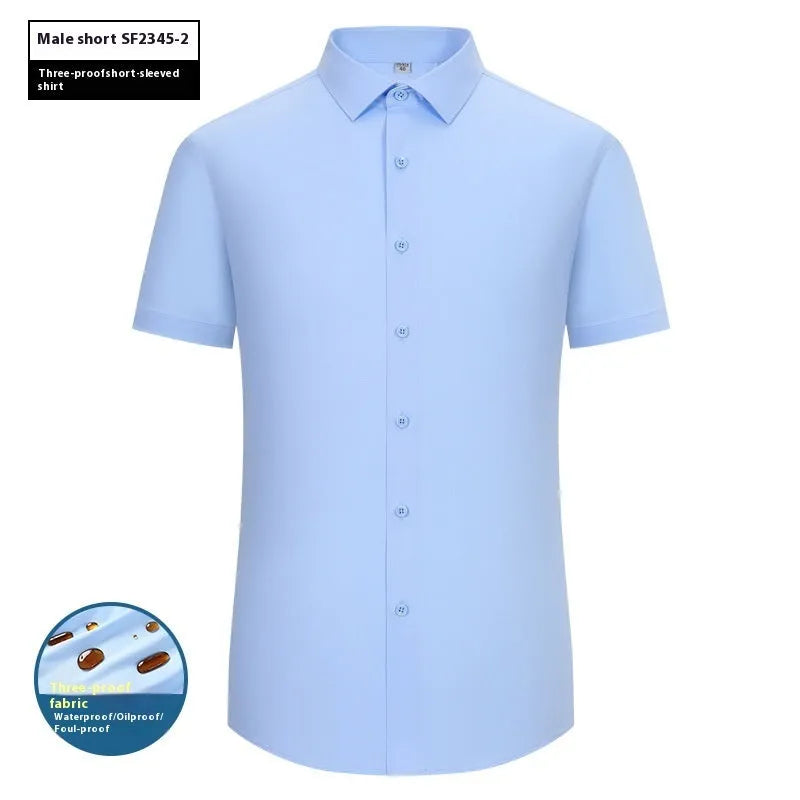 Men's bamboo fibre business shirt with square collar in slim fit design