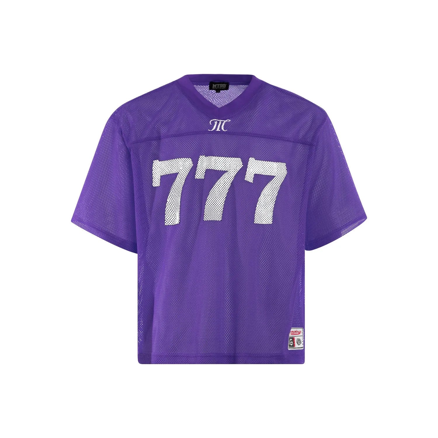 Men's loose fit retro street style T-shirt in polyester fabric showing crew neck and short sleeves