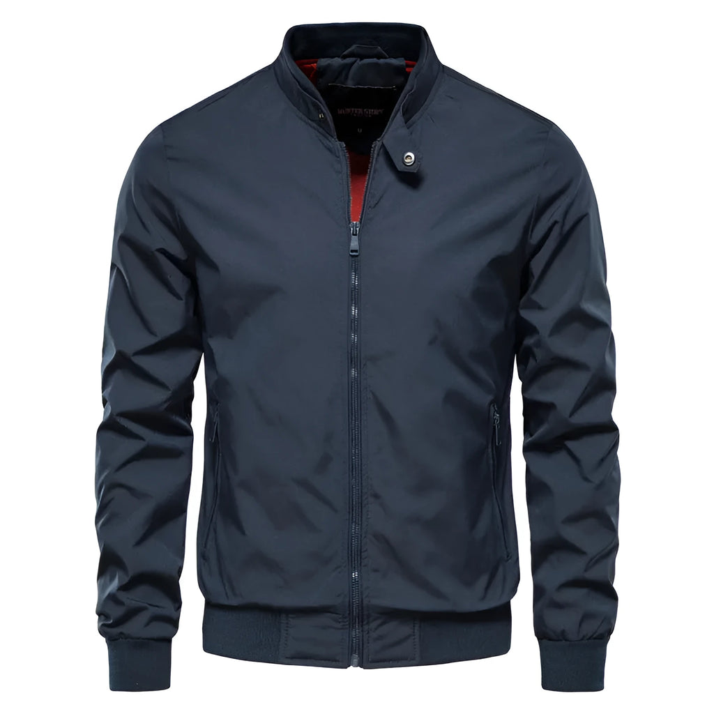 Men's thin casual jacket in polyester available in dark blue, black or Army Green colours