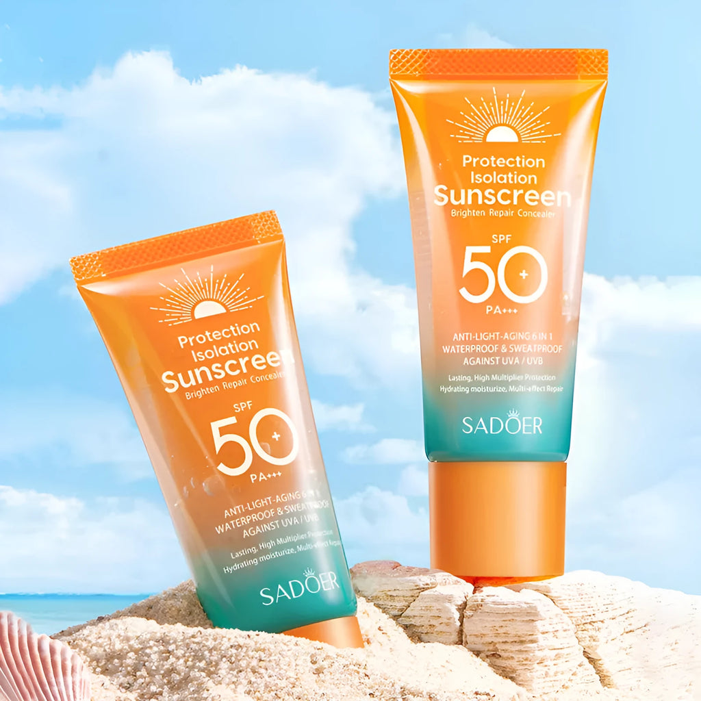Double tube 50g multi-effect repair isolation sunscreen and makeup primer