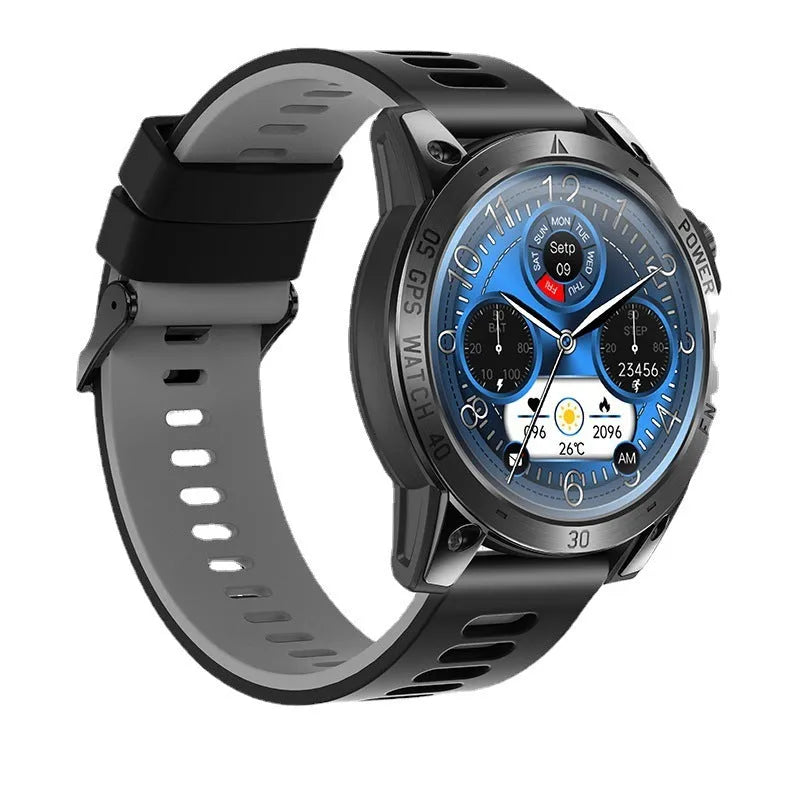 GPS outdoor sports watch black 1.43in AMOLED screen with step counting and heart rate monitoring