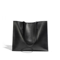 Brown genuine leather women's one shoulder handbag with a horizontal square shape.
