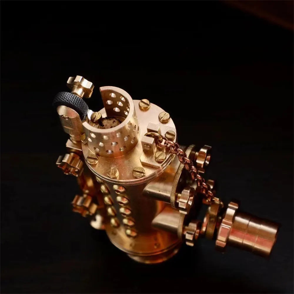 All copper handmade kerosene lighter with brass colour, mechanical punk style, shaft even design