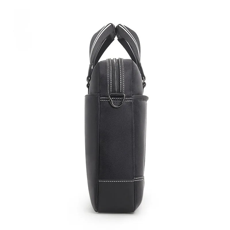 Men's Oxford cloth large capacity laptop bag 16 inch in black waterproof wear resistant business travel