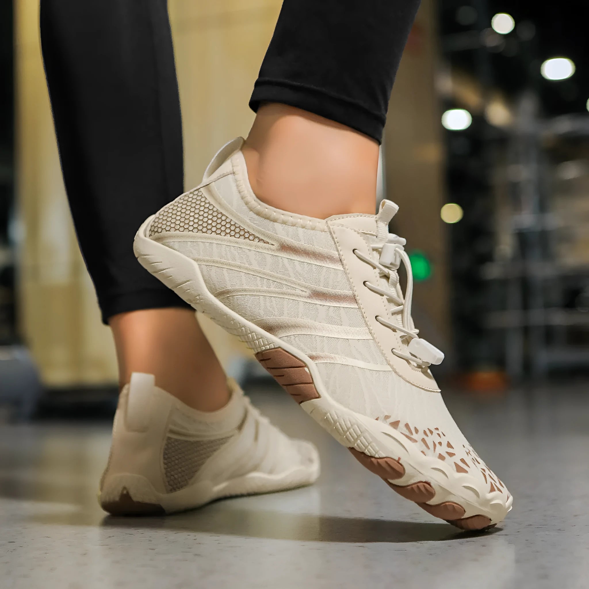 Men's and women's casual lycra beach running shoes in beige, black, blue, grey, and white pink colours