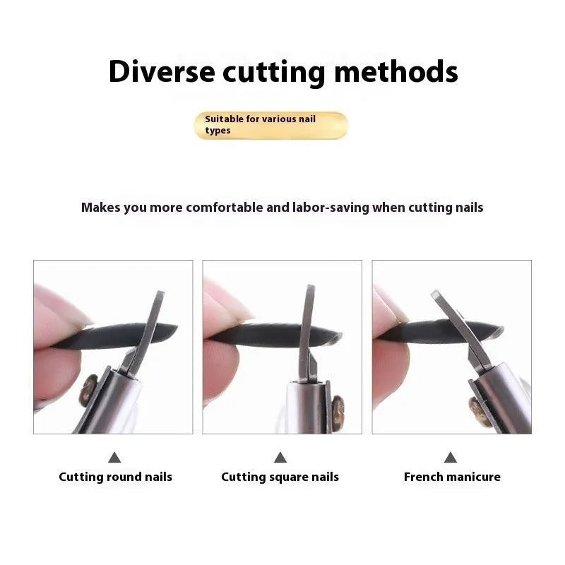 Nail art cut titanium French U-shaped scissors with stainless steel construction and three colour handle options