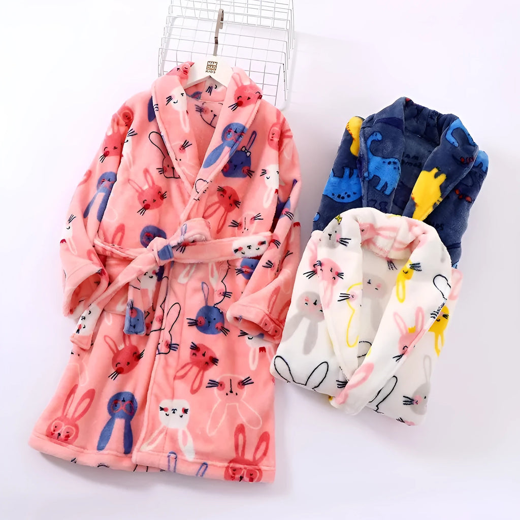 Children's autumn winter flannel pyjamas in purple mermaid design, unisex, sizes 110-170cm