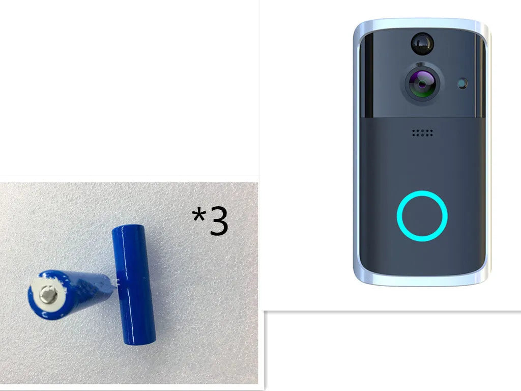WiFi video doorbell camera with 32GB TF card, PCB body, 7.5cm x 3.3cm x 14.4cm, black or silver