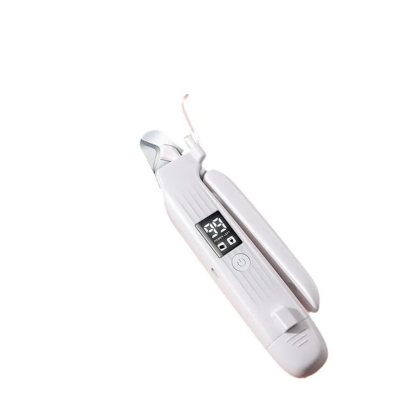 White ABS electric pet nail clippers for dogs and cats with nail piercing device