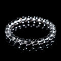 White round crystal bead bracelet from old Donghai materials in a geometric unisex design.
