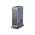 660W gallium nitride desktop fast charger with multiple ports for phones and tablets.