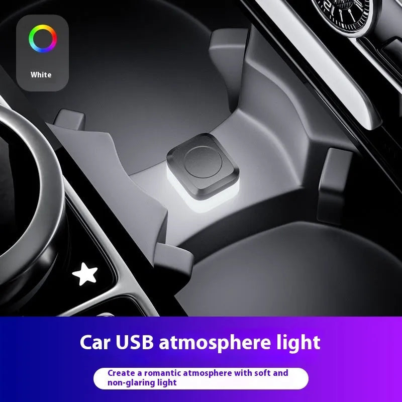 LED atmosphere light USB 5V PVC strip showing four colour options white red blue ice blue for car interior
