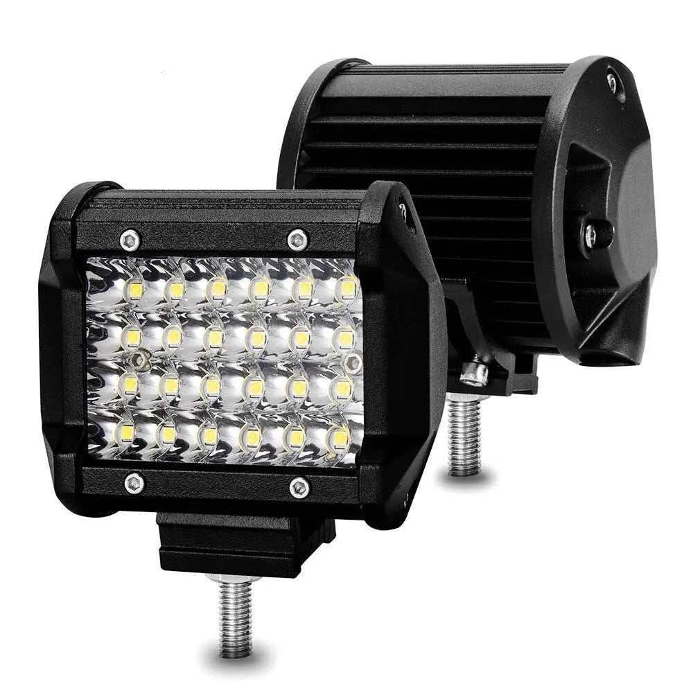 Black 4-row LED strip light with aluminium case and stainless steel bracket for vehicle modification.