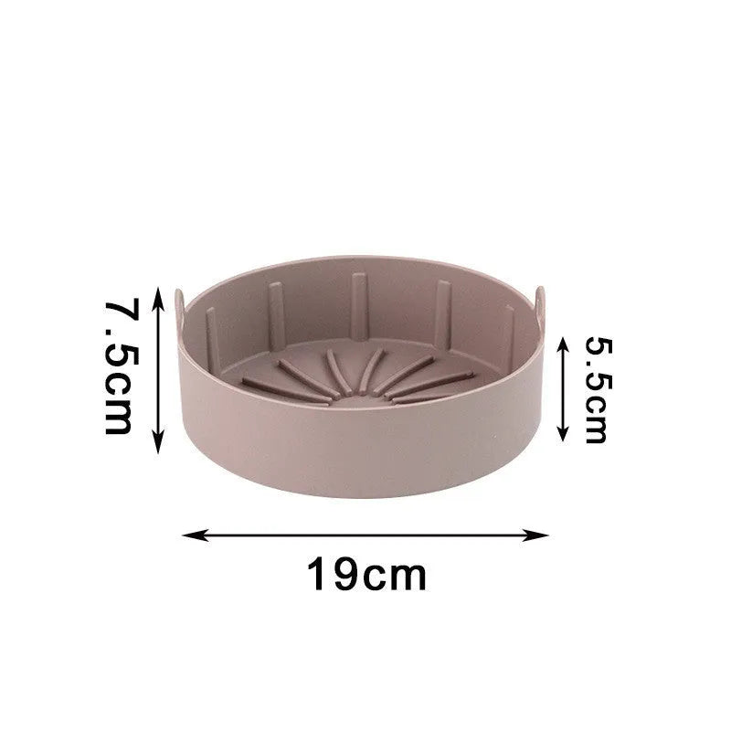Reusable round silicone liner for air fryer 19cm nonstick BPA free dishwasher safe grey