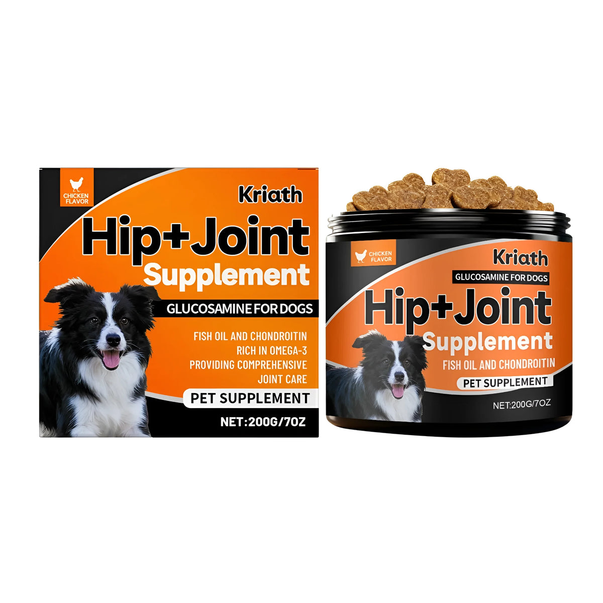 200g dog joint care soft granules with glucosamine chondroitin MSM turmeric fish oil yucca eggshell membrane and black pepper