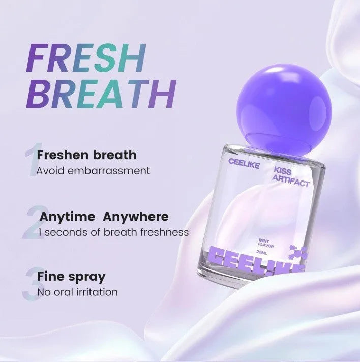 20ml probiotic oral care spray bottle measuring 4.7x4.7x10 cm with spray mechanism