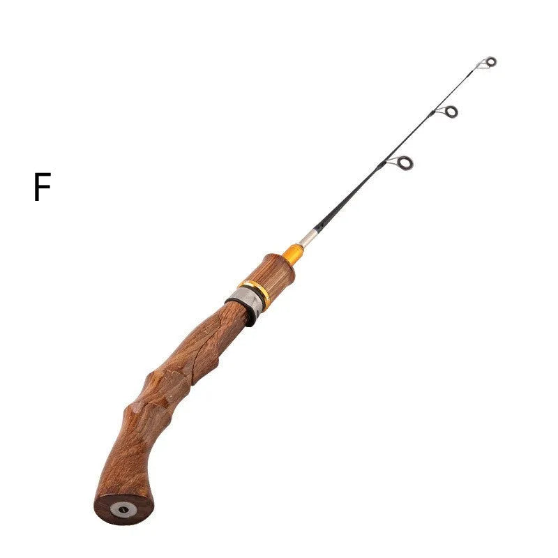 FRP ice fishing rod portable outdoor pole with straight handle and smooth line release