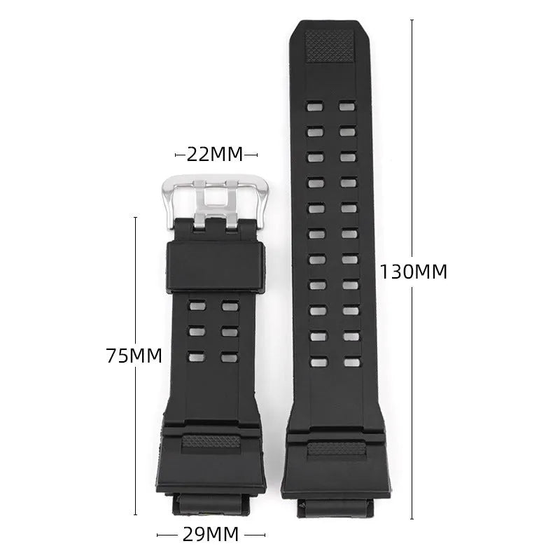 TPU camouflage pattern watch strap with silver buckle showing colour variations