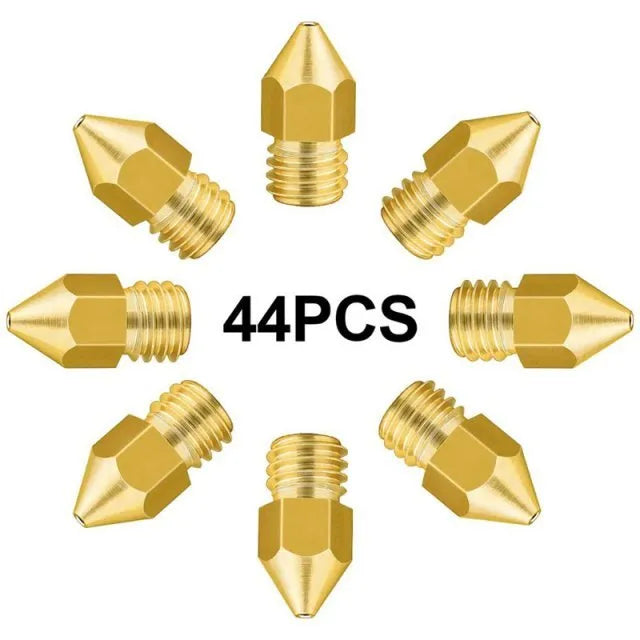MK8 brass 3D printer nozzle 0.4mm M6 thread input 1.75mm for Creality 44 pack