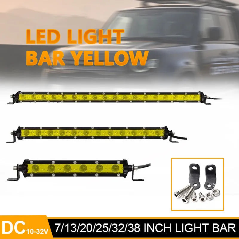 25 inch single row aluminium LED light bar for car or truck with mounting brackets