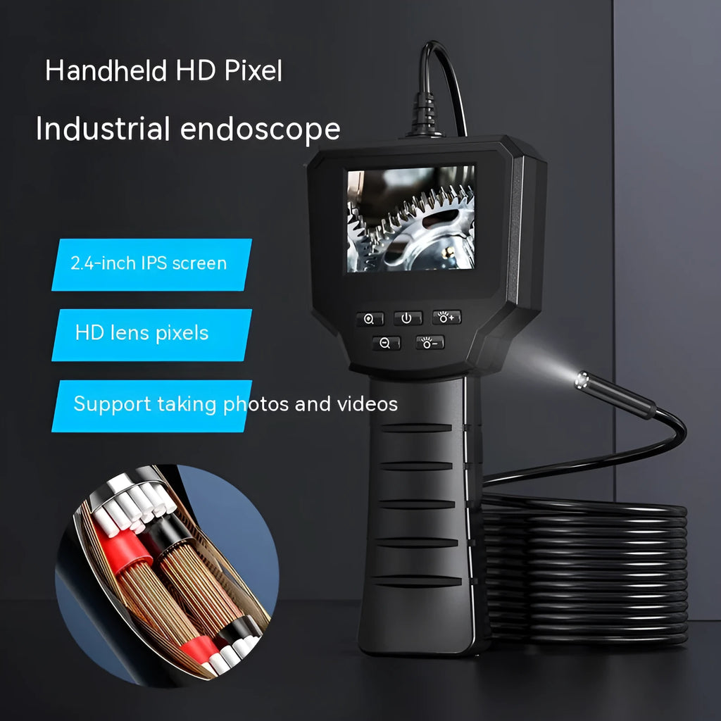 Waterproof HD inspection camera with 8mm diameter probe for auto repair and plumbing diagnostics