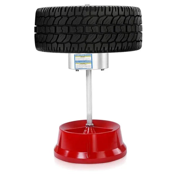 Portable hub balancer with aluminium head and bull's eye level for wheel balancing