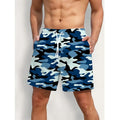 Men's polyester beach shorts with printed streetwear design and elastic waistband