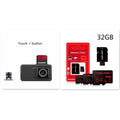 4-inch adhesive dashcam with dual lens, touch controls, and wide-angle lens for car recording