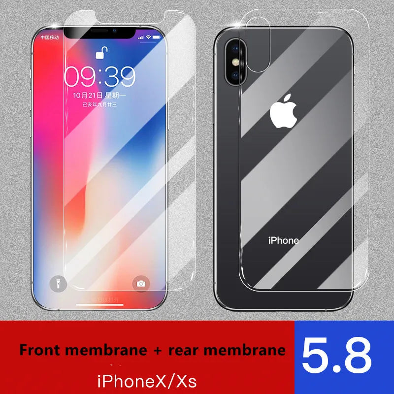 Tempered glass screen protector for iPhone 11 Pro Max with front and rear films