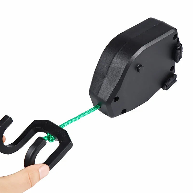 Black plastic trailer rope for connecting child trailers to mountain bikes