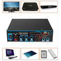 Black BT-309A-A dual-purpose home and car power amplifier with Bluetooth and FM radio.