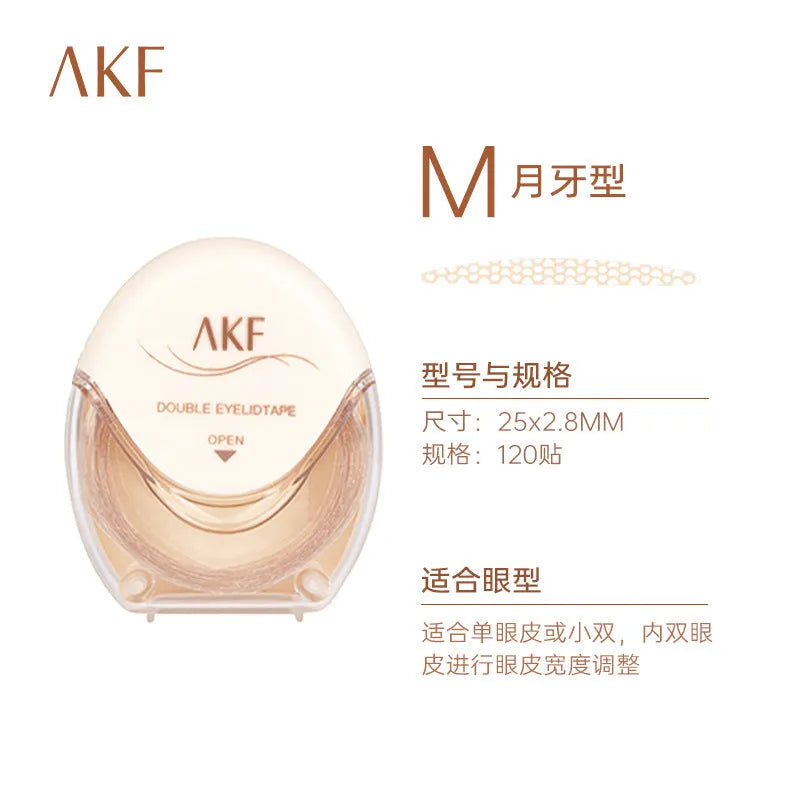 Roll of invisible lace double eyelid stickers showing crescent and olive shape options