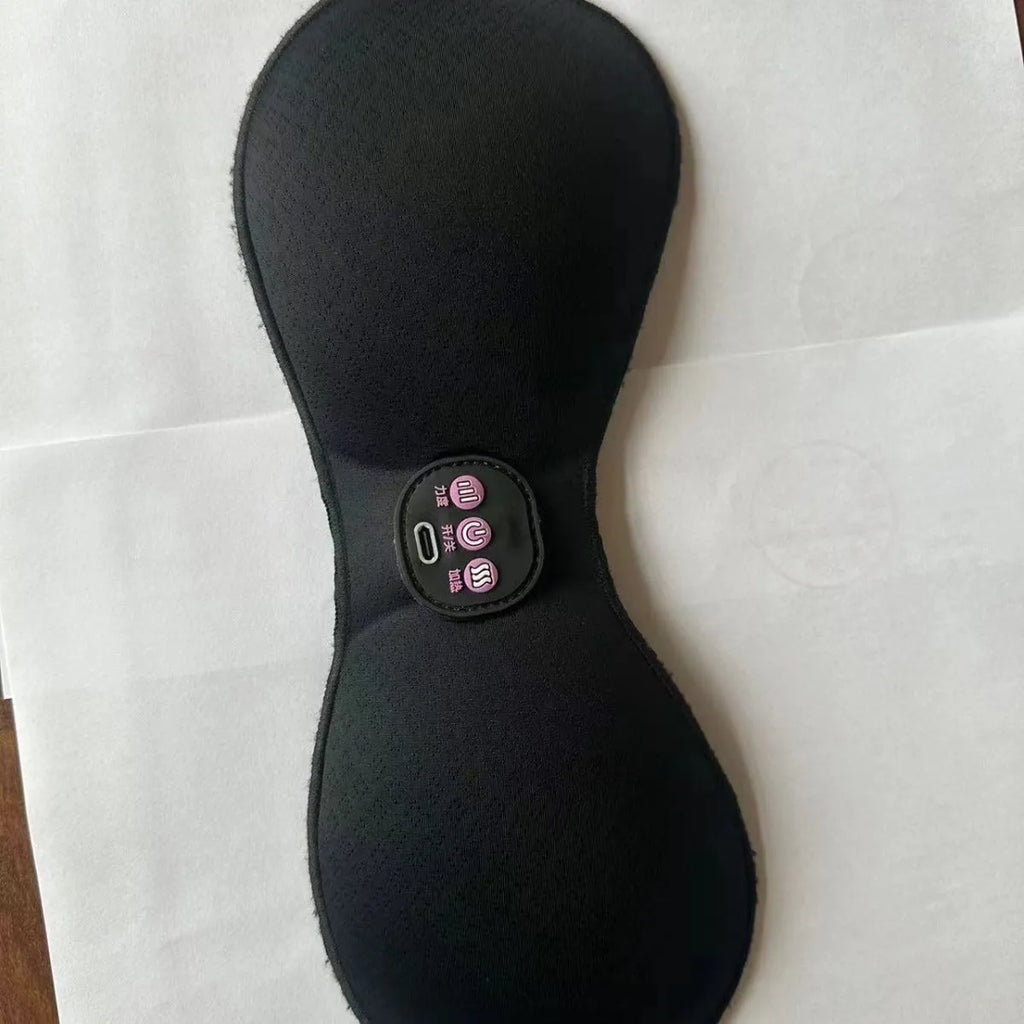 Black electric massage bra inner cushion chest stickers with 3-key English control panel