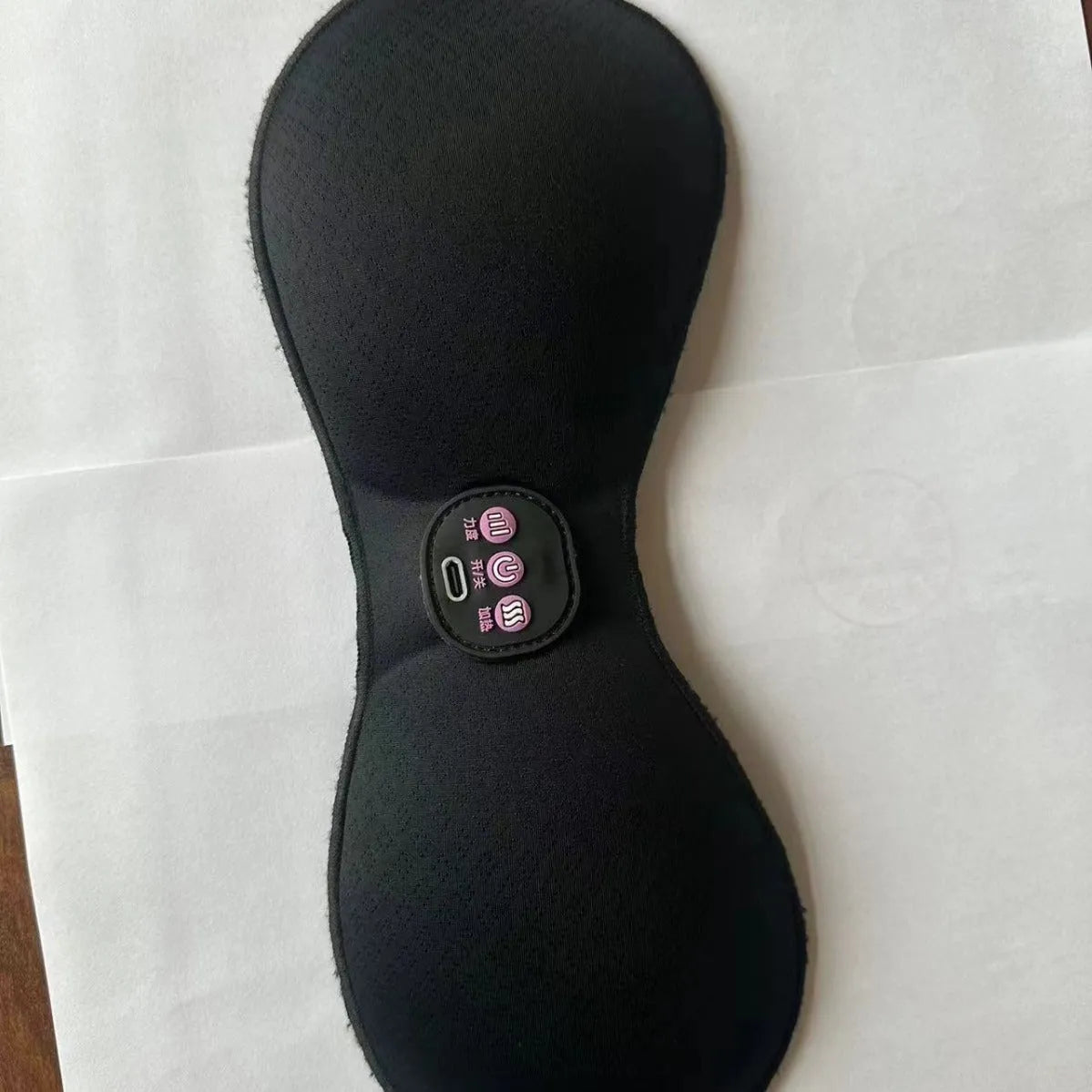Black electric massage bra inner cushion chest stickers with 3-key English control panel