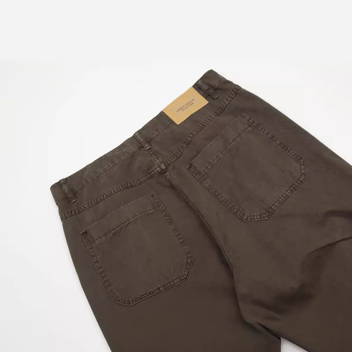 Men's loose straight wide leg trousers in cotton with high waist design