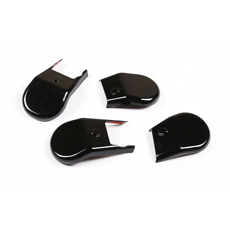 Black ABS plastic seat foot screw decoration covers for 2015-2021 Toyota Hi Lux, piano black set of 4