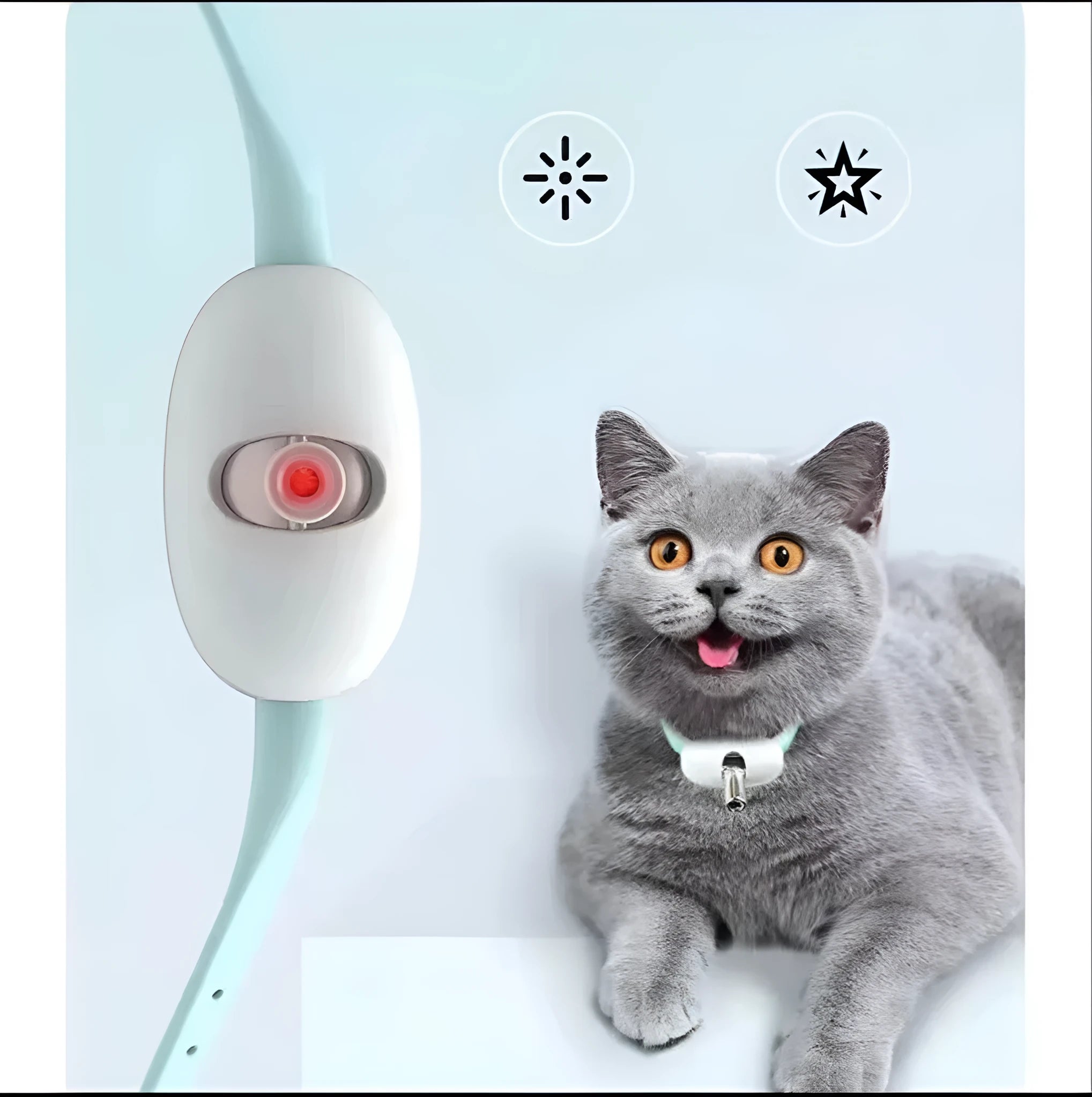Automatic cat teaser with infrared laser pen light and monochrome PC TPC laser collar for cats