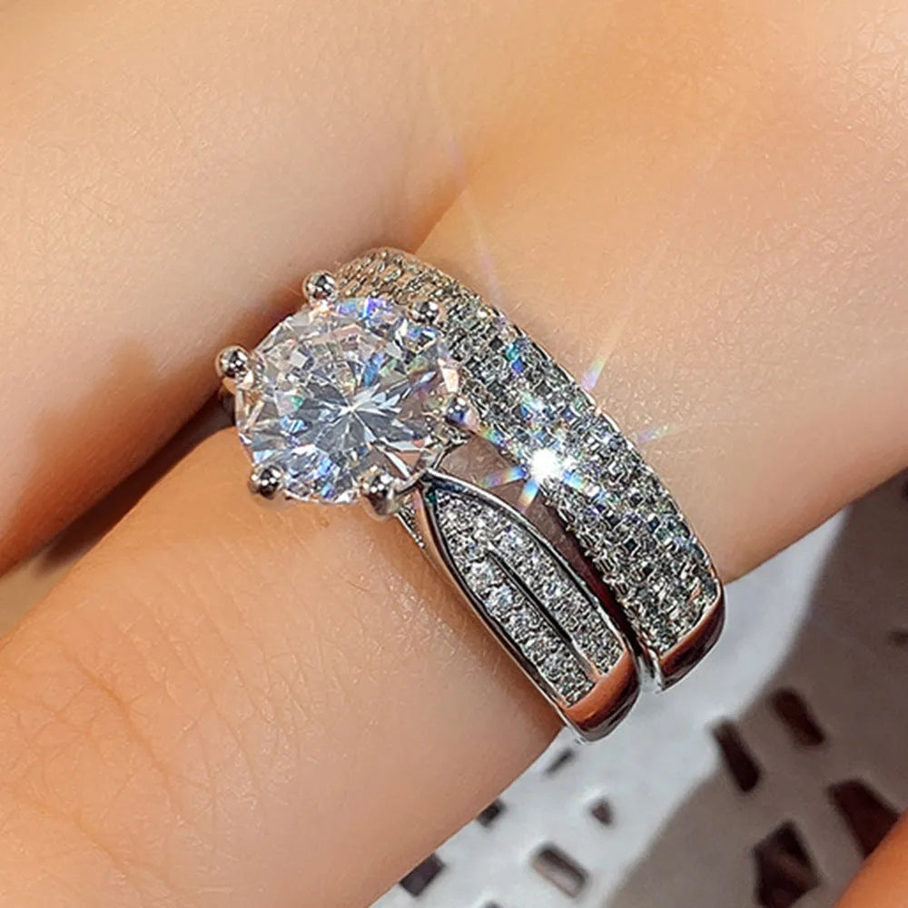 White gold colour geometric round alloy wedding bracelet ring jewellery