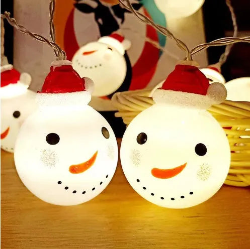 Snowman string lights 3m 20 lights with USB or battery power and remote dimming for Christmas