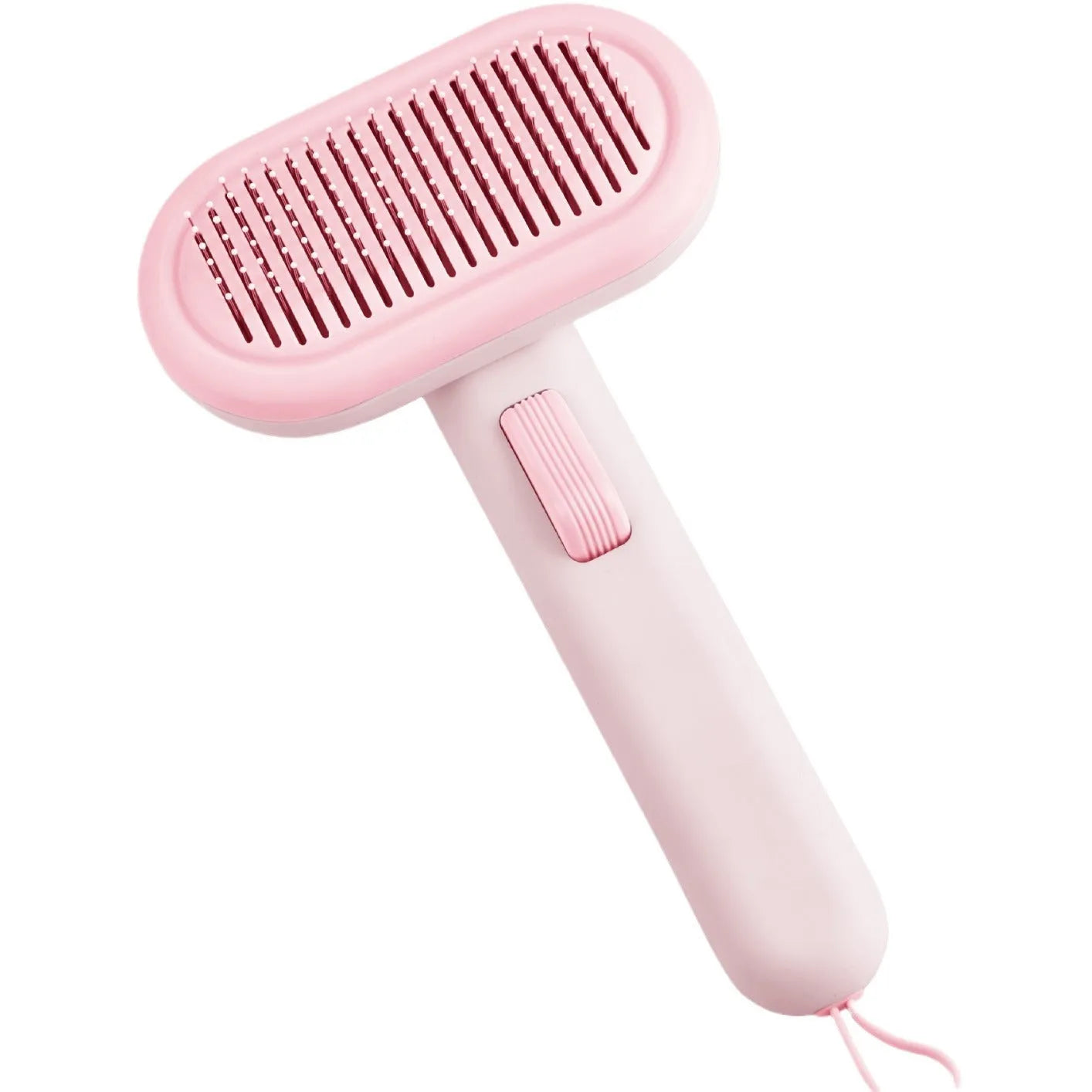 Large cat hair comb with stainless steel blades and ABS handle in light grey colour