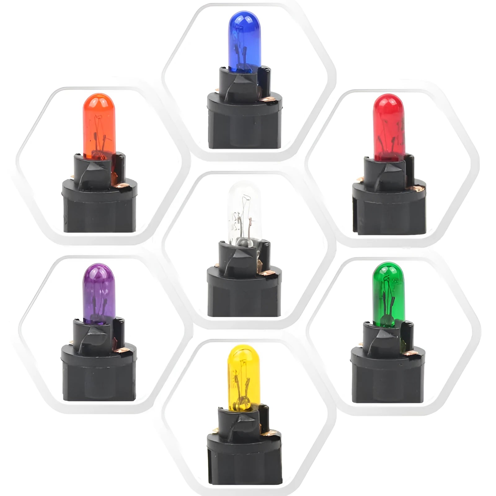 T5 car bubble meter indicator light in amber, blue, green, purple, red and yellow colour options
