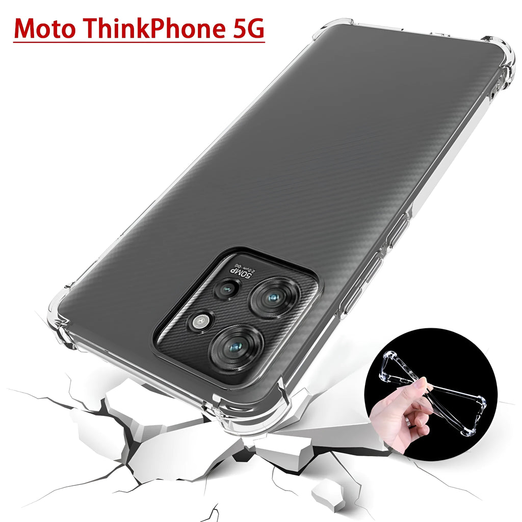 Transparent anti drop airbag phone case for Moto ThinkPhone 5G with four corner protection