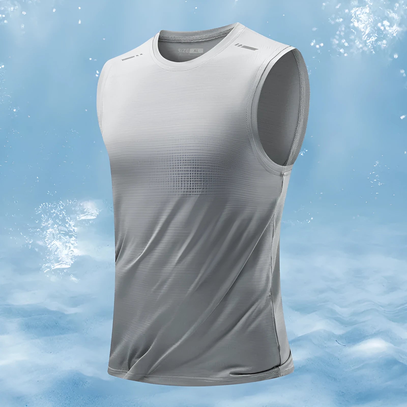 Men's loose fit sleeveless sports vest in bamboo polyester blend available in multiple colours