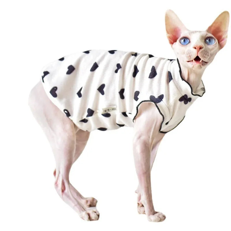 Sleeveless rubber cat vest in a choice of ten colours and six sizes from XS to XXL