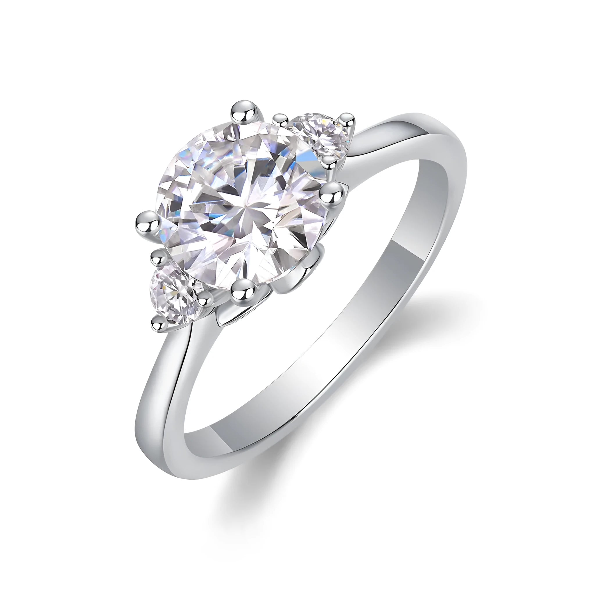 Starry Night Brilliance gold-plated S925 silver wedding ring set with 2-carat moissanite in gift box