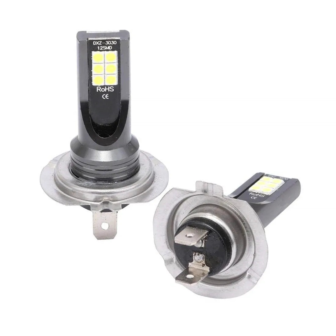 H7 110W LED car fog lights with 12 SMD LEDs in aluminium housing