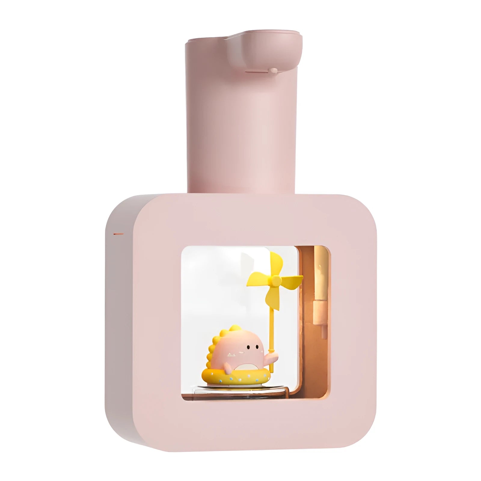 Pink automatic sensor soap dispenser with pet cube design for children's handwashing