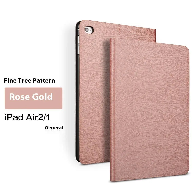 Sapphire blue imitation leather iPad protective cover with built-in bracket function shown on tablet
