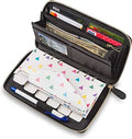PU leather anti-theft card holder wallet with RFID blocking, shown in multiple colours