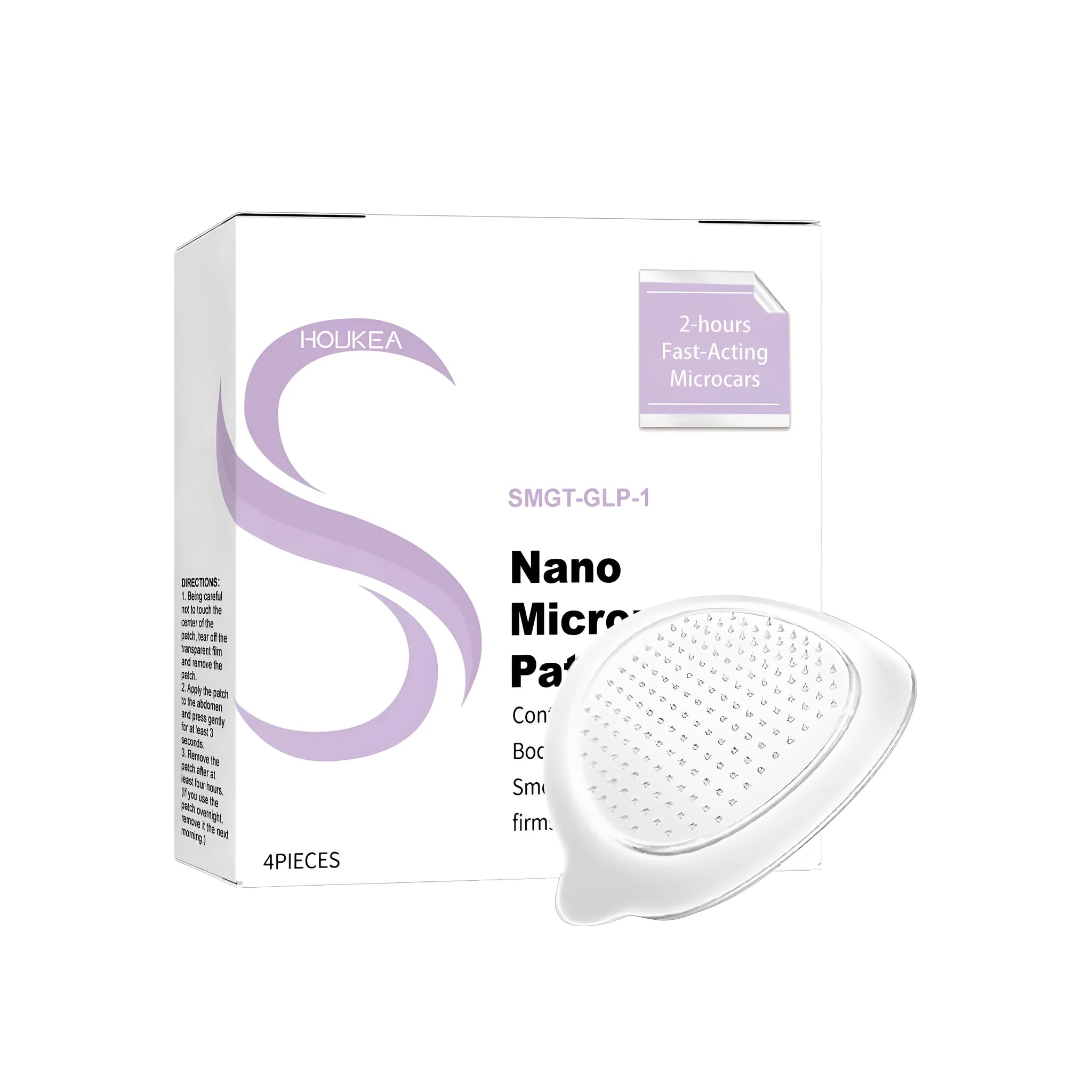 Four nano microneedle skincare patches in a pack for transdermal delivery of ginger and mugwort root.